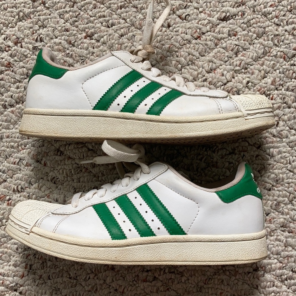 green adidas superstars